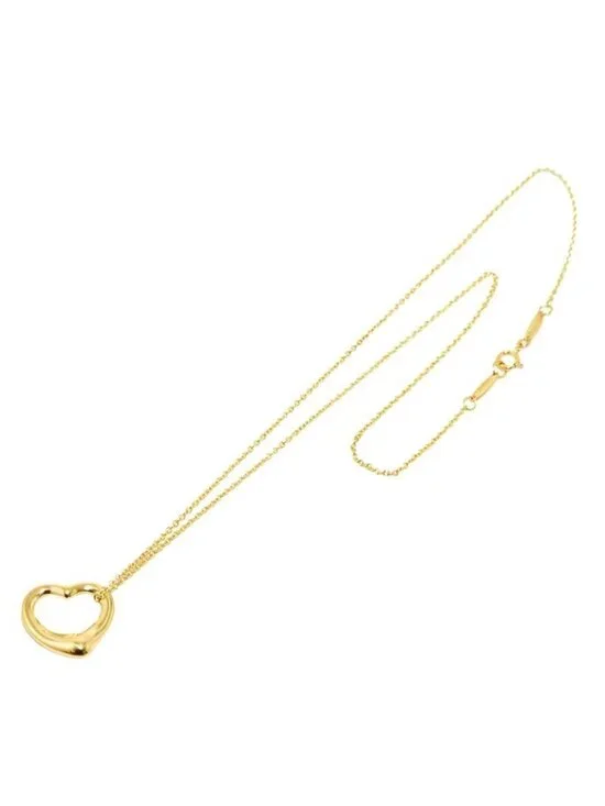 Tiffany & Co Open Heart Width 15.7 mm Necklace 40 cm 18k YG Yellow Gold - Picture 2 of 8
